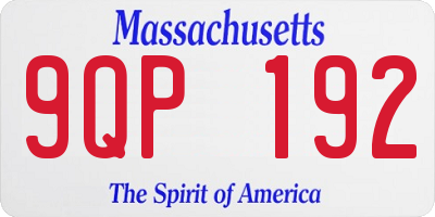 MA license plate 9QP192