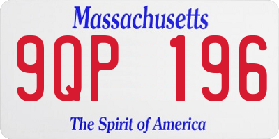 MA license plate 9QP196