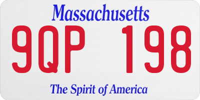 MA license plate 9QP198