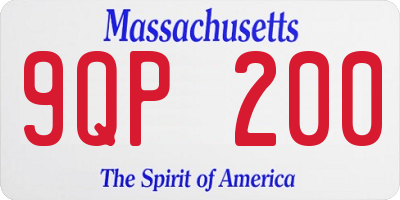 MA license plate 9QP200
