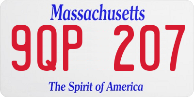 MA license plate 9QP207