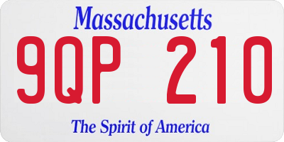 MA license plate 9QP210