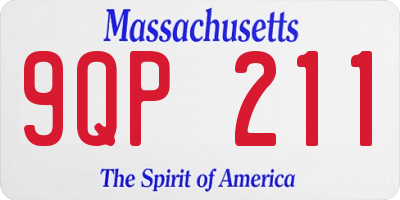 MA license plate 9QP211