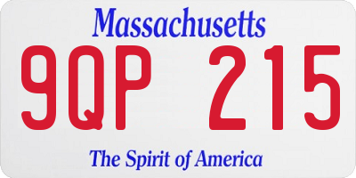 MA license plate 9QP215