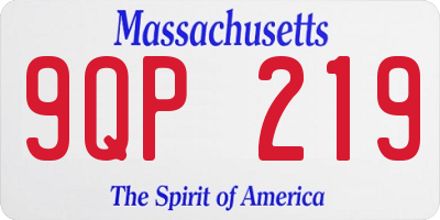 MA license plate 9QP219