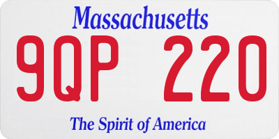 MA license plate 9QP220