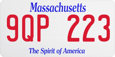 MA license plate 9QP223