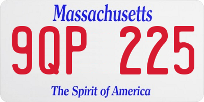 MA license plate 9QP225
