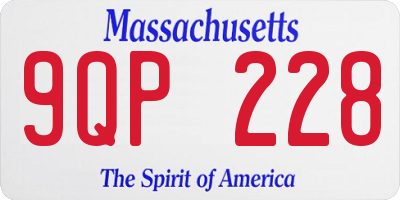 MA license plate 9QP228