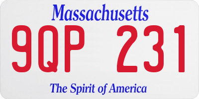 MA license plate 9QP231