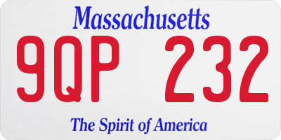 MA license plate 9QP232