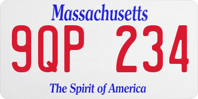 MA license plate 9QP234