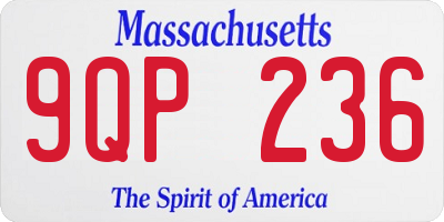 MA license plate 9QP236