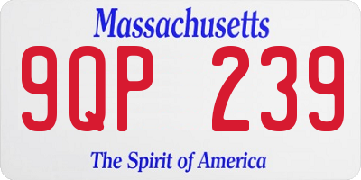 MA license plate 9QP239
