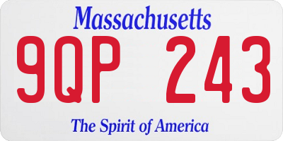 MA license plate 9QP243