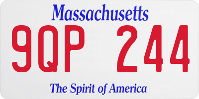 MA license plate 9QP244