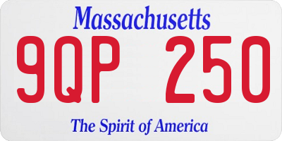 MA license plate 9QP250