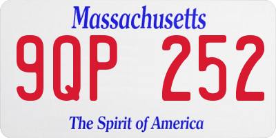MA license plate 9QP252