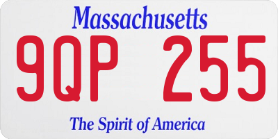MA license plate 9QP255