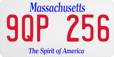 MA license plate 9QP256