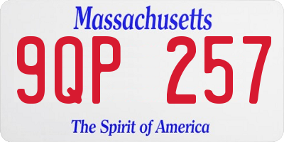 MA license plate 9QP257
