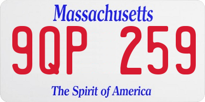 MA license plate 9QP259