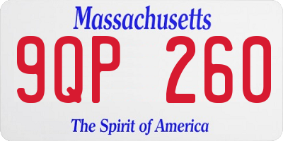 MA license plate 9QP260