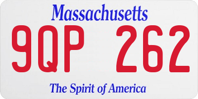MA license plate 9QP262
