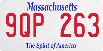 MA license plate 9QP263