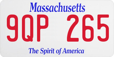 MA license plate 9QP265