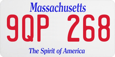 MA license plate 9QP268