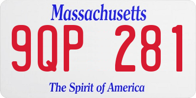 MA license plate 9QP281
