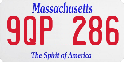 MA license plate 9QP286