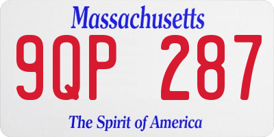 MA license plate 9QP287