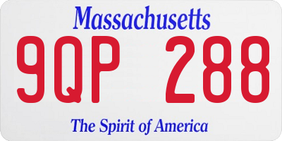 MA license plate 9QP288