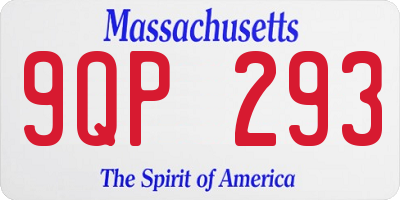 MA license plate 9QP293