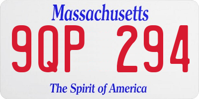 MA license plate 9QP294