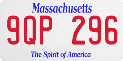 MA license plate 9QP296