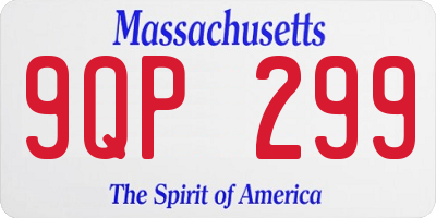 MA license plate 9QP299