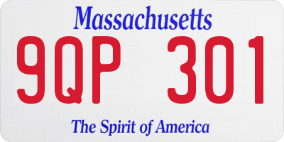 MA license plate 9QP301