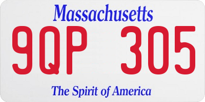 MA license plate 9QP305