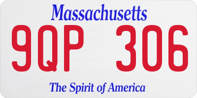 MA license plate 9QP306