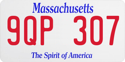 MA license plate 9QP307