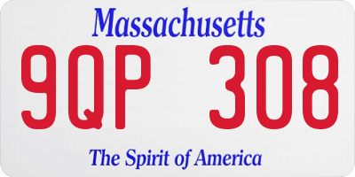 MA license plate 9QP308