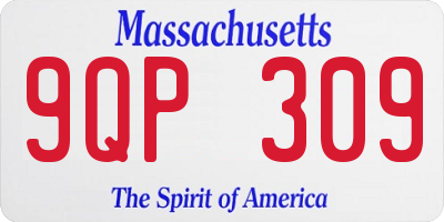 MA license plate 9QP309