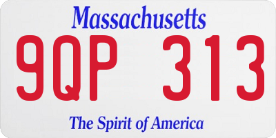 MA license plate 9QP313