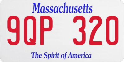 MA license plate 9QP320