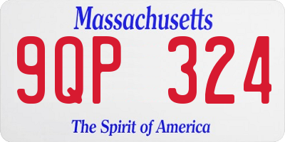 MA license plate 9QP324