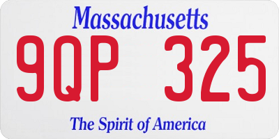 MA license plate 9QP325