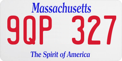 MA license plate 9QP327